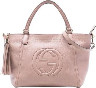 Gucci Pre-owned Leather Tote Bag - Dames - Pre-owned - Roze - Maat: ONE Size Leer