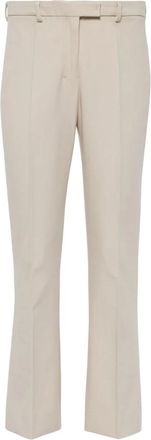 Max Mara Fatina Broeken - Dames - Wijde Broeken - Beige - M - Katoen - Broeken