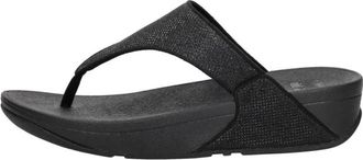 FitFlop Lulu Shimmerglitz Toe-Post - Dames - Sleehakken - Zwart - 38 EU - Schoenen