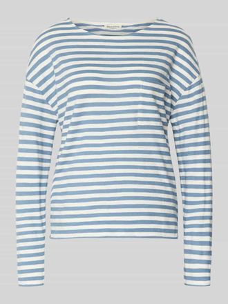 Marc O'Polo Relaxed Fit Langarmshirt aus reiner Baumwolle in Blau, Gr&ouml;&szlig;e S