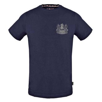 Aquascutum Heren Aldis Gestikt Logo T-Shirt (Marineblauw)