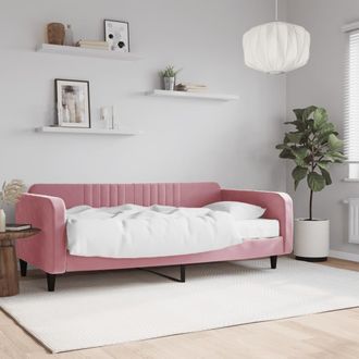 vidaXL Vidaxl - Sof&aacute; Cama Con Colch&oacute;n Terciopelo Rosa 100x200 Cm