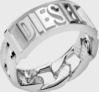 Diesel Stainless steel band ring - Rings - Man - Silver