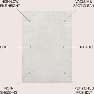 Jonathan Y Designs Alcina Modern Scandinavian Graphic Lines High-Low Area Rug in White/cream at Nordstrom, Size 3Ft 0In X 5Ft 0In