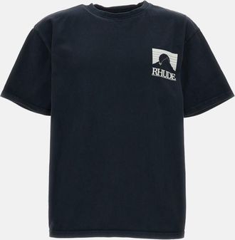 Rhude Black Crewneck Graphic T-Shirt