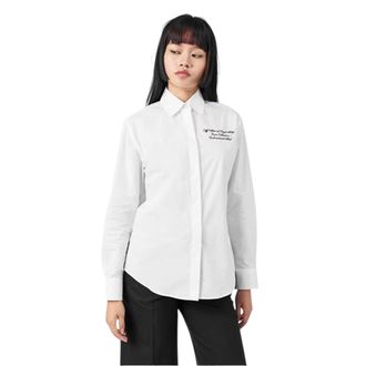 Off-white Off White Geborduurd normaal shirt met lange mouwen voor volwassenen (Wit, Zwart)