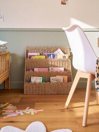 Vertbaudet B&uuml;cherregal FESTON aus Papierkordel Kinderzimmer, 3 F&auml;cher beige