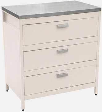 Sweeek Mobile da esterno in acciaio con 3 cassetti, 80cm