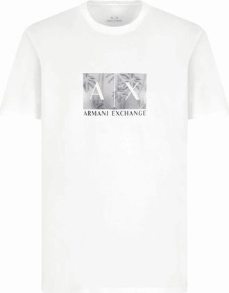 A|X Armani Exchange Mens Maxi Foil Logo White T-Shirt - Size: 42