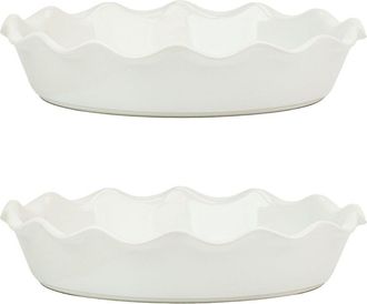 10 Strawberry Street Set Of 2 Delano Ruffled Pie Dishes