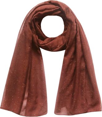 Lina & Lily Mini Shimmer Glitters Plain Colour Womens Scarf Head Wrap Hijab (Rust)