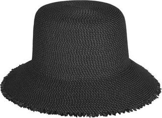 Eric Javits Squishee Straw Bucket Hat in Black Speckle at Nordstrom