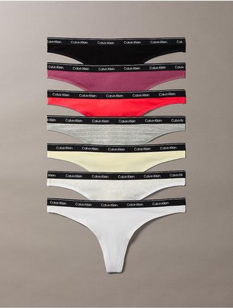 Calvin Klein Calvin Klein Womens Modern Logo 7-Pack Thong - Multi - XL