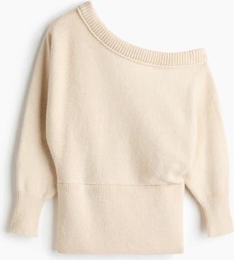 H&M One-shoulder Jumper in Light Yellow at Nordstrom, Size X-Small