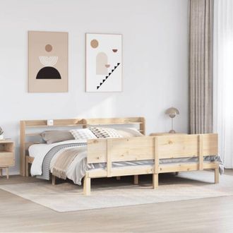 vidaXL Estructura De Cama Con Cabecero Madera Maciza Pino 180x200 Cm Vidaxl