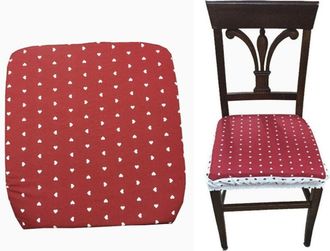 Trade Shop Trade Shop - 6 Copri Sedia Cuscini Rosso Cuori Fascia Elastico Sedie Imbottito Sfoderabile