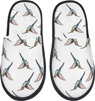 Generic Slipper Vintage Hummingbird Cute Print Portable Slippers Lightweight Anti-Slide Slipper For Bedroom Indoor Home L