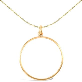 Jewelco London 9ct Gold Plain Lightweight Full Sovereign Coin Mount Pendant