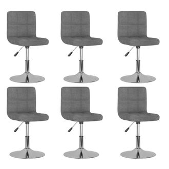 vidaXL Sillas De Comedor Giratorias 6 Unidades Tela Gris Claro Vidaxl