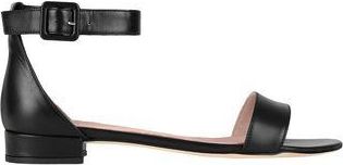 8 by YOOX LEATHER ANKLE STRAP FLAT SANDALS