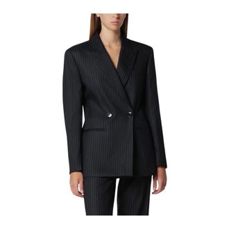 Isabel Marant Ranya Double-Breasted Jas - Dames - Jassen - Zwart - Maat: M Zijde