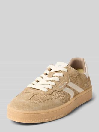 Tamaris Tamaris Low Top Sneaker aus Rindsleder-Textile-Mix in Taupe, Gr&ouml;&szlig;e 36