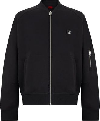 HUGO BOSS Jassen, Heren, Zwart, XL, Katoen, Dargenzip Bomberjack