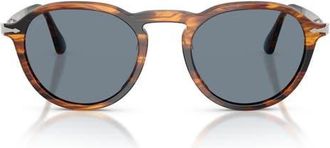 Persol 51mm Phantos Sunglasses in Striped Black /Brown at Nordstrom
