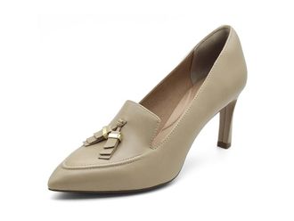 Rockport Total Motion Sheehan Ornament Loafer High Womens Heels Warm Beige Leather : 8.5 M (B)
