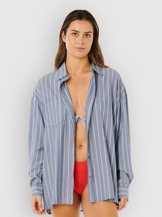 Rip Curl Beach Days Pinstripe Hemd blau