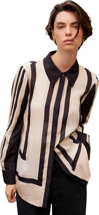 Mint Velvet Graphic Print Shirt in Light Pink at Nordstrom, Size X-Small