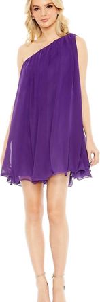 Mac Duggal One Shoulder Chiffon Mini Dress In Purple