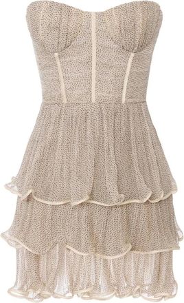 Elisabetta Franchi Dames, Jurken, Beige, Maat: L Satijn