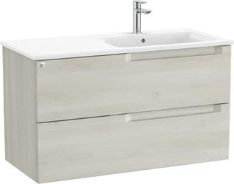 Roca Mueble Derecha 1000mm Aleyda 2 Cajones + Lavabo Blanco Madera