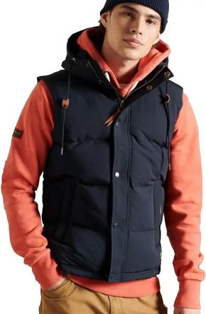 Superdry Navy Mouwloos Gewatteerd Vest - Heren - Bodywarmers - Blauw - S - Jassen