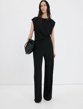 Mango Maglietta dettagli increspati nero - Donna - XXS - MANGO