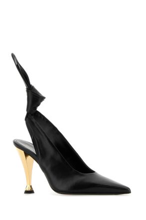 Givenchy Womens Black Nappa Leather Beauw Pumps Black-Golden Scarpe Con Tacco Black/golden