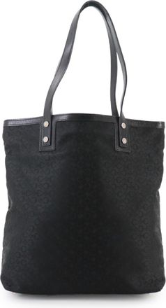 Celine Black Canvas Leather Handbag Tote Bag (Pre-Owned)