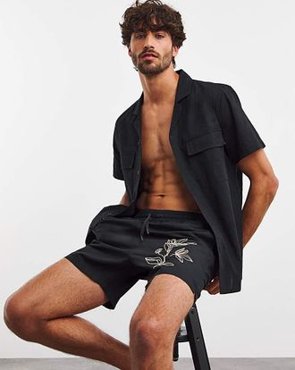 Jacamo Premium Mono Embroidery Floral Swim