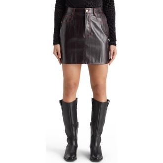 Scotch & Soda Faux Leather Miniskirt in Wine at Nordstrom Rack, Size Medium