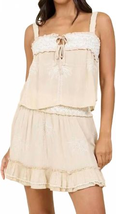 Surf Gypsy Flowy Tank Top In Beige