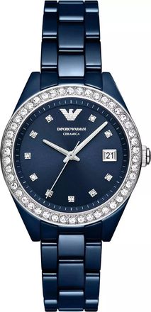 Emporio Armani Leo Quartz Crystal Blue Dial Watch AR70012