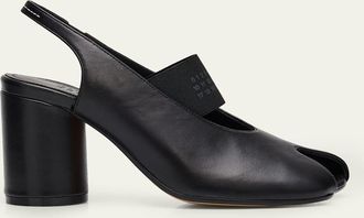 Maison Margiela 80mm Anatomic Numeric Leather Slingback Ballerina Pumps