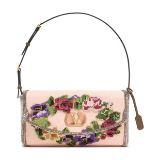 Valentino Garavani Borsa a Spalla Piccola DeVain - - Bags - Donna - Beige - ONE SIZE