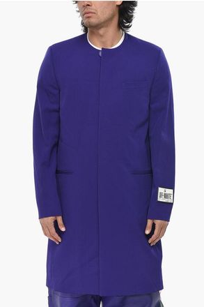 Off-white SEASONAL Wool Coat WAVE TAG With Lapel-Less Design size 48