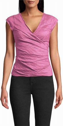 Nicole Miller Cotton Metal Logan Top In Mulberry