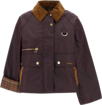 Barbour Jassen, Dames, Paars, M, Katoen, Cottingham Wax Jacket