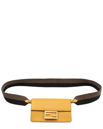 Fendi Yellow Leather Baguette Mini Shoulder Bag (Authentic Pre-Loved)