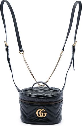Gucci Pre-owned Gucci Mini GG Marmont Matelasse Calfskin Round Backpack Unisex NYW89OK9TEGSXGAC