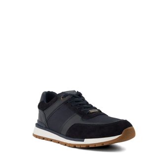 Dune London Mens TITLES Lace-Up Runner Trainers - Navy Suede - Size UK 6